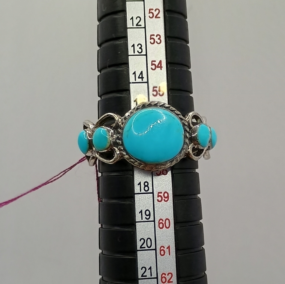 Turquoise Silver Ring And Matching Earrings